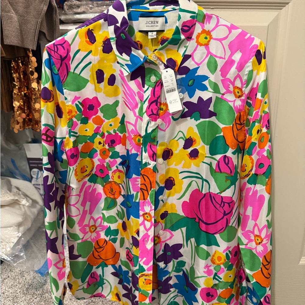 J. Crew Multicolor Floral Shirt